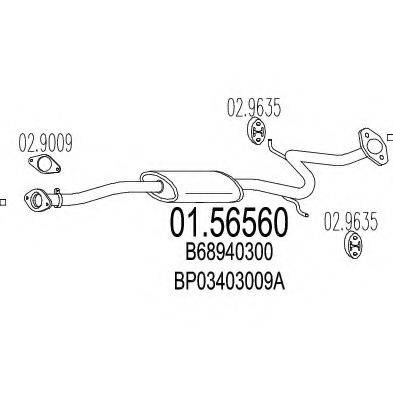 MTS 0156560 Середній глушник вихлопних газів