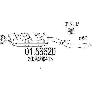 MTS 0156620 Середній глушник вихлопних газів