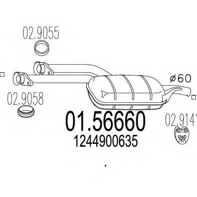 MTS 0156660 Середній глушник вихлопних газів