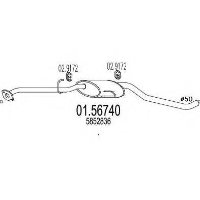 MTS 0156740 Середній глушник вихлопних газів