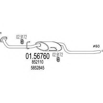 MTS 0156760 Середній глушник вихлопних газів