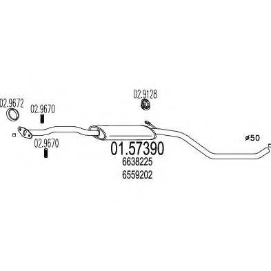 MTS 0157390 Середній глушник вихлопних газів