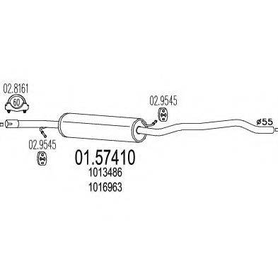 MTS 0157410 Середній глушник вихлопних газів