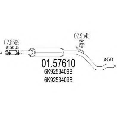 MTS 0157610 Середній глушник вихлопних газів