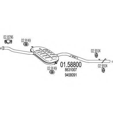MTS 0158800 Середній глушник вихлопних газів