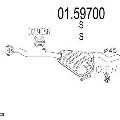 MTS 0159700 Середній глушник вихлопних газів