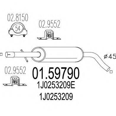 MTS 0159790 Середній глушник вихлопних газів