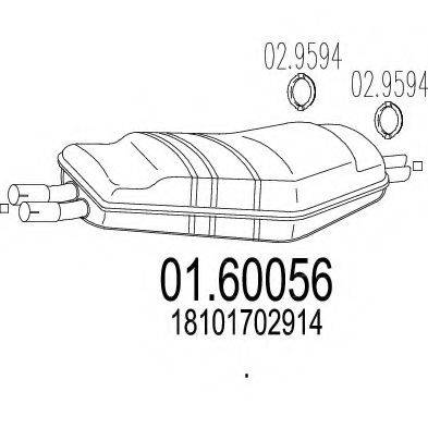 MTS 0160056 Глушник вихлопних газів кінцевий