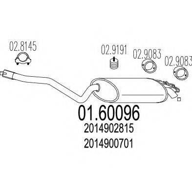 MTS 0160096 Глушник вихлопних газів кінцевий