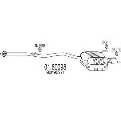 MTS 0160098 Глушник вихлопних газів кінцевий