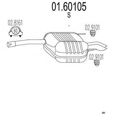 MTS 0160105 Глушник вихлопних газів кінцевий