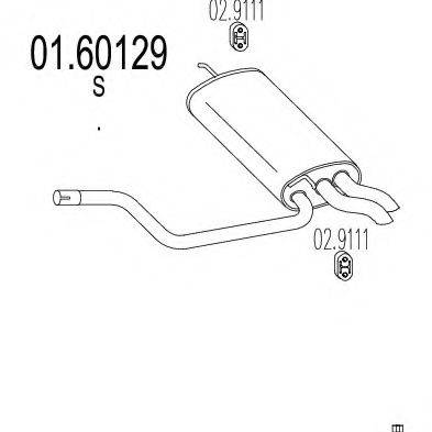 MTS 0160129 Глушник вихлопних газів кінцевий