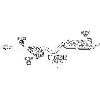 MTS 0160242 Глушник вихлопних газів кінцевий