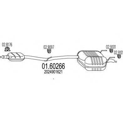 MTS 0160266 Глушник вихлопних газів кінцевий