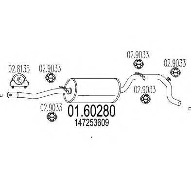 MTS 0160280 Глушник вихлопних газів кінцевий