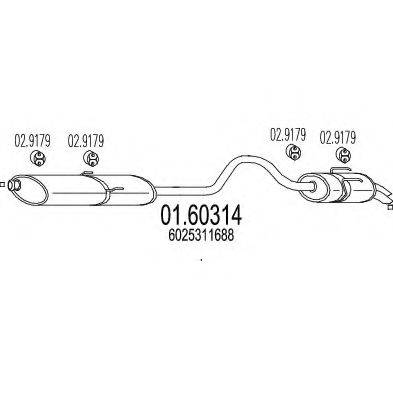 MTS 0160314 Глушник вихлопних газів кінцевий