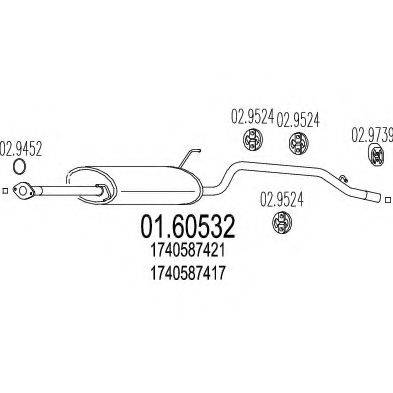 MTS 0160532 Глушник вихлопних газів кінцевий
