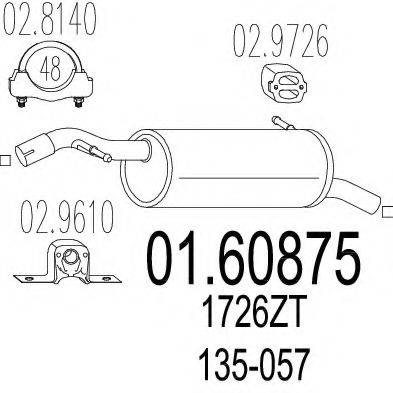 MTS 0160875 Глушник вихлопних газів кінцевий