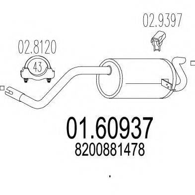 MTS 0160937 Глушник вихлопних газів кінцевий