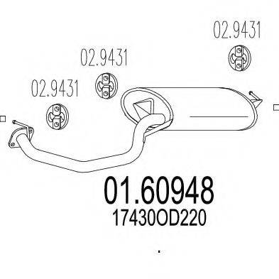 MTS 0160948 Глушник вихлопних газів кінцевий