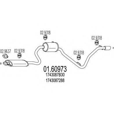 MTS 0160973 Глушник вихлопних газів кінцевий