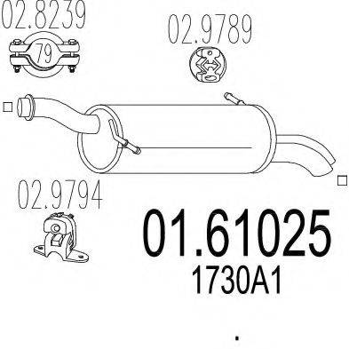 MTS 0161025 Глушник вихлопних газів кінцевий