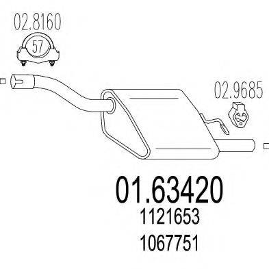 MTS 0163420 Глушник вихлопних газів кінцевий