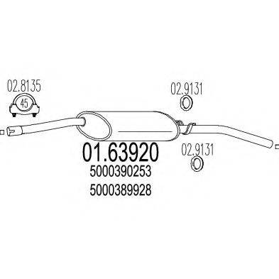 MTS 0163920 Глушник вихлопних газів кінцевий