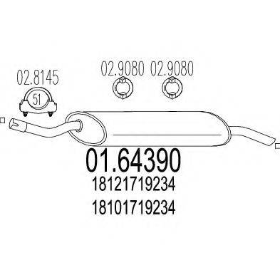 MTS 0164390 Глушник вихлопних газів кінцевий