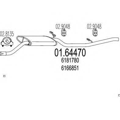 MTS 0164470 Глушник вихлопних газів кінцевий