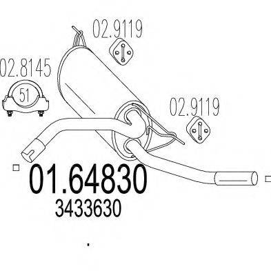 MTS 0164830 Глушник вихлопних газів кінцевий