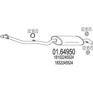 MTS 0164950 Глушник вихлопних газів кінцевий