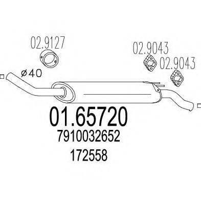 MTS 0165720 Глушник вихлопних газів кінцевий