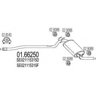 MTS 0166250 Глушник вихлопних газів кінцевий