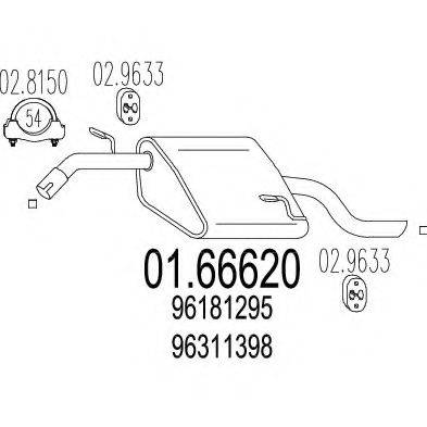 MTS 0166620 Глушник вихлопних газів кінцевий