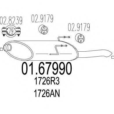 MTS 0167990 Глушник вихлопних газів кінцевий