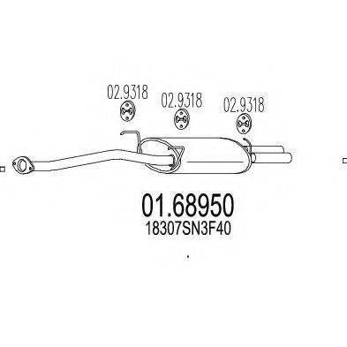 MTS 0168950 Глушник вихлопних газів кінцевий