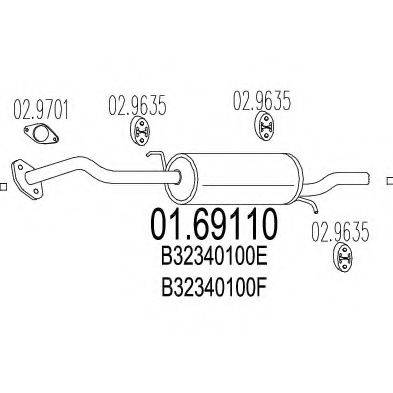 MTS 0169110 Глушник вихлопних газів кінцевий