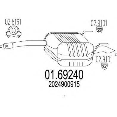 MTS 0169240 Глушник вихлопних газів кінцевий