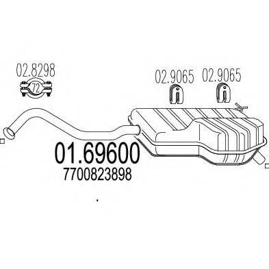 MTS 0169600 Глушник вихлопних газів кінцевий