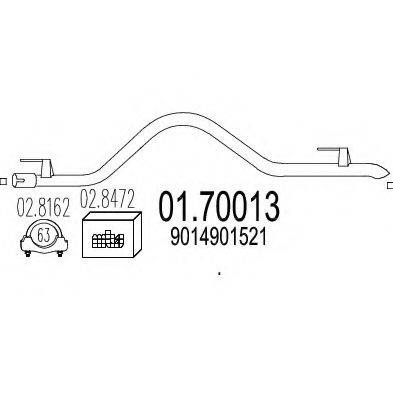 MTS 0170013 Труба вихлопного газу