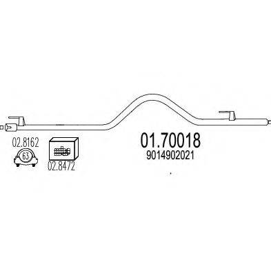 MTS 0170018 Труба вихлопного газу