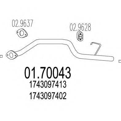 MTS 0170043 Труба вихлопного газу