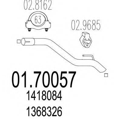 MTS 0170057 Труба вихлопного газу