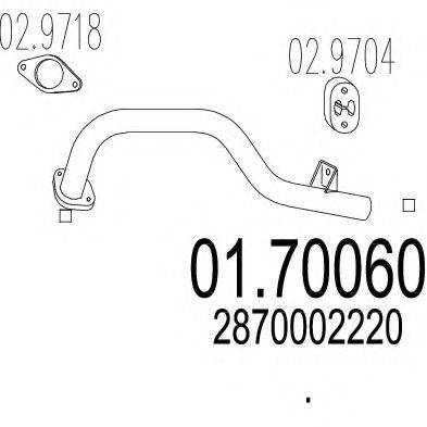 MTS 0170060 Труба вихлопного газу