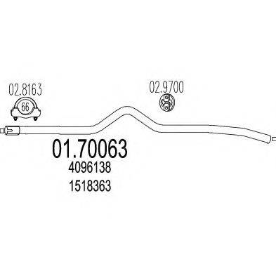 MTS 0170063 Труба вихлопного газу