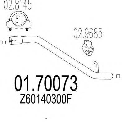 MTS 0170073 Труба вихлопного газу