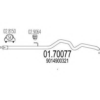 MTS 0170077 Труба вихлопного газу