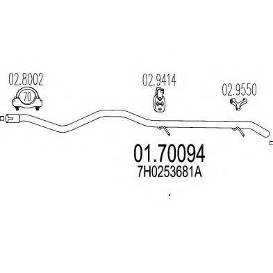 MTS 0170094 Труба вихлопного газу