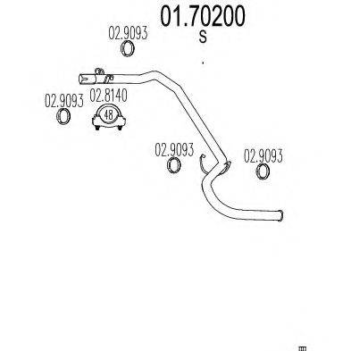 MTS 0170200 Труба вихлопного газу